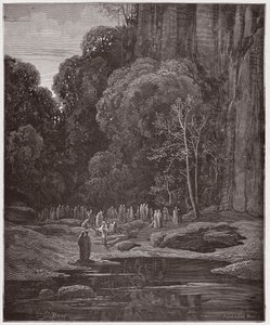 Jumalallinen komedia (La Divina Commedia, La Divine Comedie), Purgatorio, Canto 5: Myöhäiset parannuksentekijät laulamassa Miserereä - Dante Alighieri (1265-1321) - Gustave Doren (1832-1883) kuvitus tekijältä Gustave Dore
