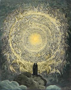 The Divine Comedy, Paradiso, Canto 31: Pyhien väkijoukko muodostaa ruusun empyreanissa (rose celeste) - kirjoittanut Dante Alighieri (1265-1321)