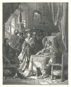 La Fontainen sadut: Fontaine: The Fortune-Teller (kaiverrus). tekijältä Gustave Dore