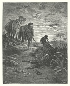 La Fontainen sadut: Fontaine: Kaksi muulia (kaiverrus) tekijältä Gustave Dore