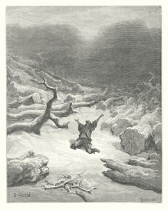 La Fontainen sadut: Fontaine: Puumies ja Merkurius (kaiverrus) tekijältä Gustave Dore