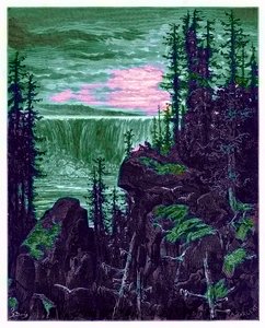 The Falls of Niagara, kuvitus "Dore Gallerysta", kaiverrettu A. Sargent, julkaistu n. 1890 (digitaalisesti paranneltu kuva) tekijältä Gustave Dore