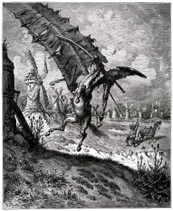 Miguel de Cervantesin nerokas Hidalgo Don Quijote kanavasta tekijältä Gustave Dore