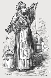 "The Milk Woman", 1872. tekijältä Gustave Dore