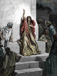 Profeetta Debora (Profeetta Debora) Kaiverrus ”Raamatusta” kuvittanut Gustave Dore (1832 - 1883) 1865 Yksityinen kokoelma tekijältä Gustave Dore