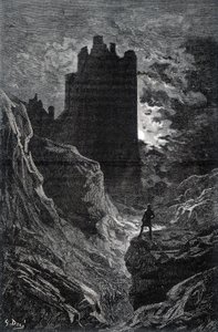 Pelon linna - Gustave Dorén pelkokuva, kaiverrus tekijältä Gustave Dore