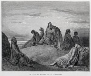 Jeftan tyttäret, kuvitus Doren Raamatusta. tekijältä Gustave Dore