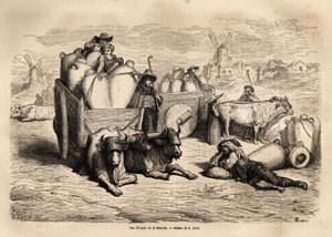 Kanaalin tinajat, näiden valtavien savipurkkien käyttö korvaa tynnyrien käytön ja niiden käyttö on hyvin vanhaa. Gustave Doren (1832-1883) kuvittaja ja Baron Ch. Davillier-reaktori julkaistiin vuonna 1862 tekijältä Gustave Dore