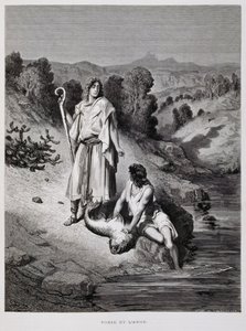 Tobias ja enkeli, kuvitus Doren Raamatusta tekijältä Gustave Dore
