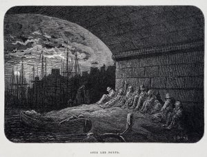 Kulkuri siltojen alla - Gustave Dorén "Lontoossa". tekijältä Gustave Dore