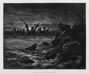 Profeetta Danielin näky, kuvitus Doren Raamatusta tekijältä Gustave Dore