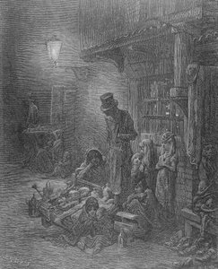 Wentworth Street, Whitechapel, William Blanchard Jerroldin (1826-84) teoksesta "London: A Pilgrimage", kaivertanut Heliodore Joseph Pisan (1822-90), julkaistu 1872 tekijältä Gustave Dore