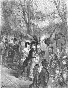 "Zoological Gardens - The Parrot Walk", 1872. tekijältä Gustave Dore