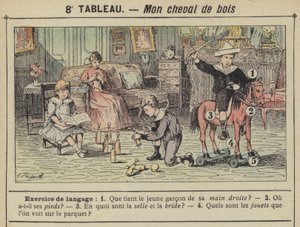 Minun puinen hevonen (väri litho) tekijältä Gustave Fraipont
