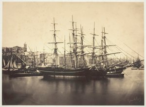 Laivat Sèten satamassa, 1857. tekijältä Gustave Le Gray