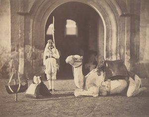 [Sotilas ja sotilaskameli], 1866. tekijältä Gustave Le Gray