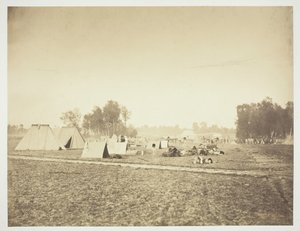 Teltat ja sotilasvarusteet, Camp de Châlons, 1857. tekijältä Gustave Le Gray