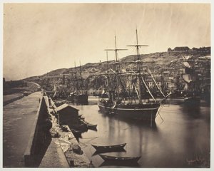 Sète-Mediterranean satama ja kaupunki Port et Ville de Sète-Mediterranée, 1857. tekijältä Gustave Le Gray