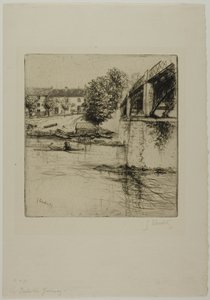 Fournayn silta sivulta katsottuna tekijältä Gustave Leheutre
