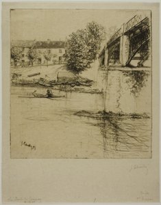 Gournayn silta sivulta katsottuna tekijältä Gustave Leheutre