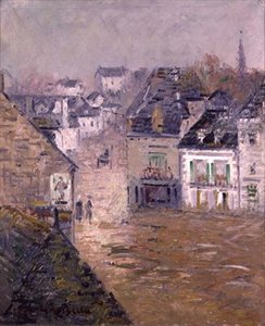Fine Rain, Pont Aven, n. 1922 (öljy kankaalle) tekijältä Gustave Loiseau