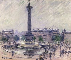 Pariisi, Place de la Bastille, noin 1922 tekijältä Gustave Loiseau