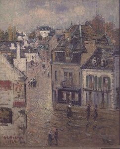 Katu Pont Avenissa sateen jälkeen tekijältä Gustave Loiseau