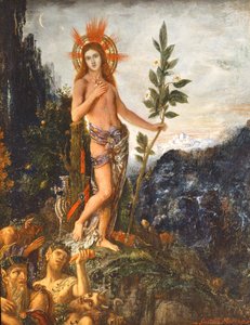 Apollo vastaanottaa paimenten uhrit tekijältä Gustave Moreau