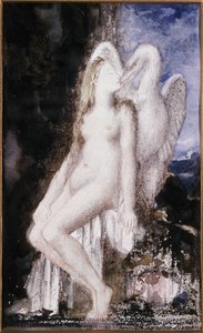 Leda ja Swan. Gustave Moreaun (1826-1898) piirustus. tekijältä Gustave Moreau