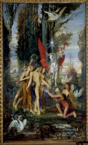 Kreikkalainen runoilija Hesiode (8. vuosisata eKr.) ja Gustave Moreaun (1826-1898) Muses-maalaus 1800-luku, 263 x 155 cm Pariisi, Museo Gustave Moreau tekijältä Gustave Moreau