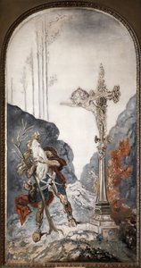 Vaeltava juutalainen, yllättynyt häntä kutsuvasta golgatasta, Gustave Moreaun (1826-1898) öljymaalaus kankaalle. Valokuvaus, KIM Youngtae, Pariisi, Musee Gustave Moreau. tekijältä Gustave Moreau