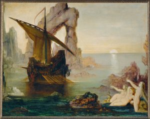 Odysseus ja seireenit (maalaus kankaalle) tekijältä Gustave Moreau