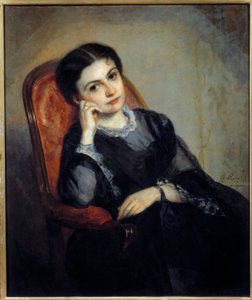 Muotokuva Calonnen varakreivi Joulia Hogaysta, tiedottaja Alphonse Bernardin vaimo, Calonnen varakreivi. Gustave Ricardin (1823-1873) maalaus 1800-luvun aurinko. 0,86x0,73 m Pariisi, musee d