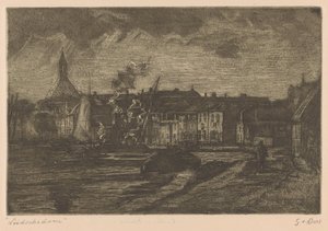 Leidschendam (alkuperäinen nimi esineessä) tekijältä Gustave van der Does (signed by artist)