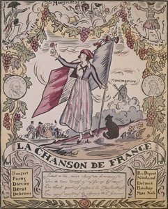 Ranskalaisen laulun allegoria (väri litho)