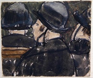Chapeaux aux Brides (akvarelli paperille) tekijältä Gwen John