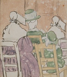 Hahmoja kirkossa (akvarelli paperille) tekijältä Gwen John
