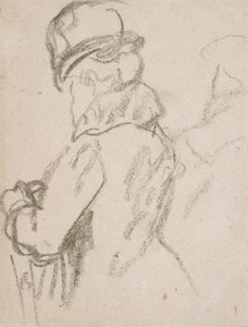 Mademoiselle Pouvereau (hiili paperille) tekijältä Gwen John