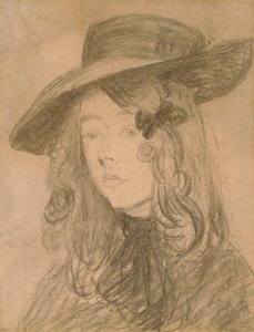 Winifred John isossa hatussa (hiili paperille) tekijältä Gwen John