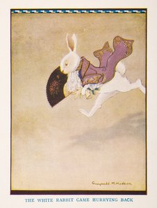 Valkoinen kani tuli kiireessä takaisin, Taimitarha Liisa Ihmemaassa / Kertonut lastenhuoneelle Irene Pearl ; kuvat Gwynedd Hudson
