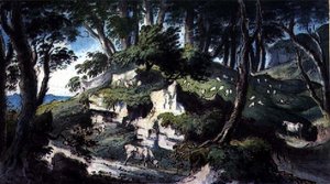 Maisema, lehmiä ja lampaita tekijältä H.F. 1751 1812 Aylesford