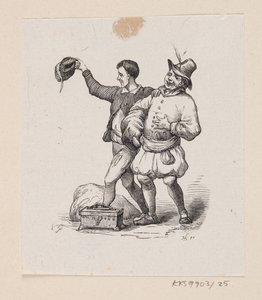 Kuvitus "Keisarin uudet vaatteet" H.C. Andersen, "Satuja ja tarinoita", osa 1 tekijältä H.P. Hansen