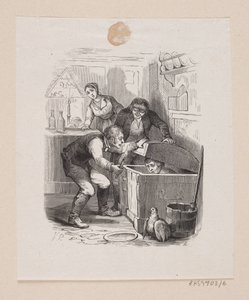 Kuvitus "Little Claus and big Claus" H.C. Andersen, "Satuja ja tarinoita", osa 1 tekijältä H.P. Hansen