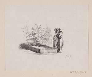 Kuvitus "Naapuriperheille" H.C. Andersen, "Satuja ja tarinoita", osa 2 tekijältä H.P. Hansen