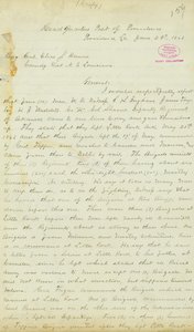 Kirje H. T. Reid, päämaja, Providence, Louisiana, prikaatikenraali Elias S.Dennisille 22. kesäkuuta 1863 tekijältä H.T. Reid