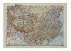 Kiinan kartta, vuodelta 1910 tekijältä HW Cribb