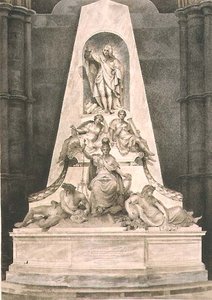 Lord Chathamin hauta, levy I Westminster Abbeystä, kaiverrus Williamson ja Thomas Sutherland, pubi. kirjoittanut Rudolph Ackermann (1764-1834) 1812 (akvatinta) tekijältä H. (after) Villiers