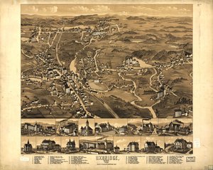 Uxbridge, Mass. 1880. tekijältä H. Beck and Pauli Bigelow