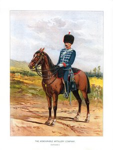 Kunniallisen tykistökomppanian ratsuväki, n. 1890.