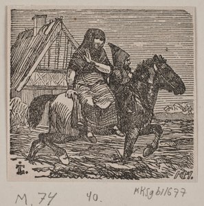 Kuvitus "Kätilö ja peikko"